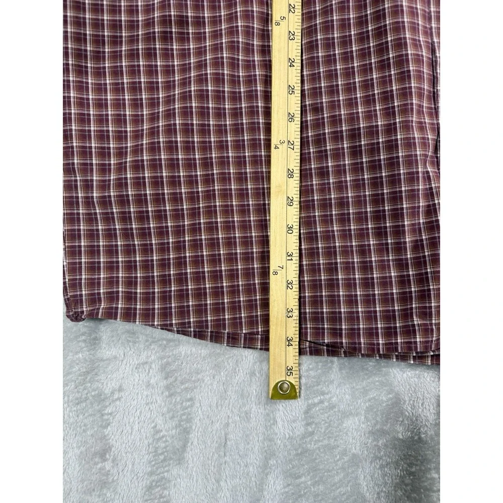 Ariat Pro SeriesShirt Men 2XL Maroon White Plaid Long Sleeve Button Down Western